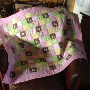 Hand quilted  baby quilt